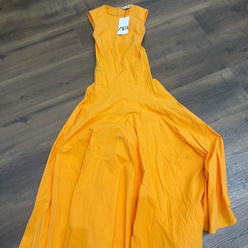 Zara Vibrant Orange Maxi Dress